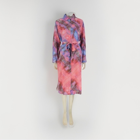 Blank London x Anthropology Tie-Dye Button Down Shirt Dress Women’s Size Large